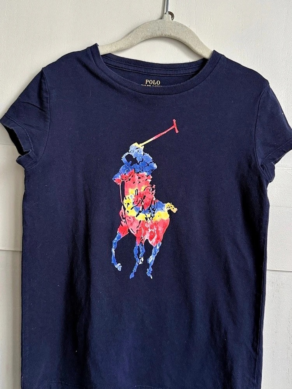 Polo Ralph Lauren Polo 13Graphic Short Sleeve Tee Blue Girls 6X/6 Like New